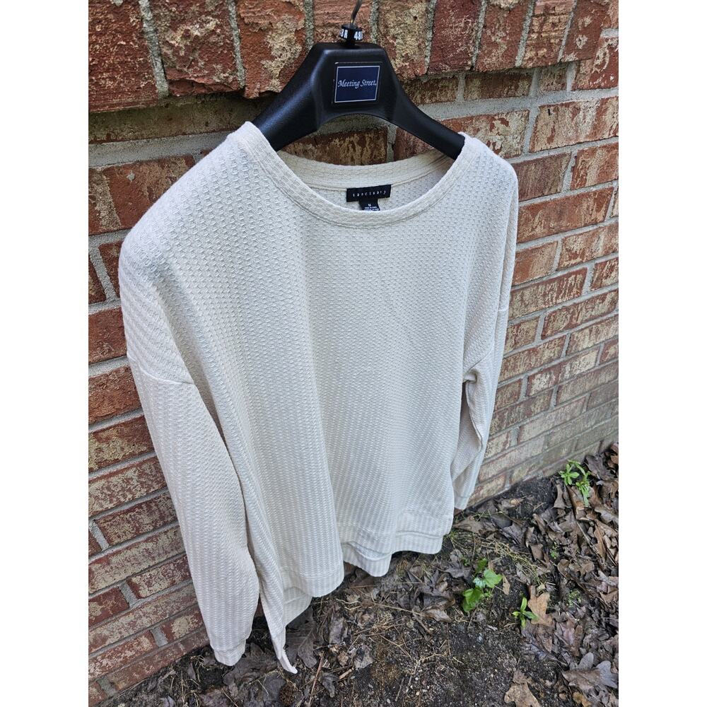 TitleSanctuary Women’s Waffle Knit Shirt Medium M Soft Cozy Lounge Breathable